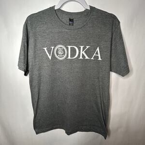 Tito’s Vodka T-shirt Gray Cotton Blend Casual Logo Pre-Shrunk Tultex sz L